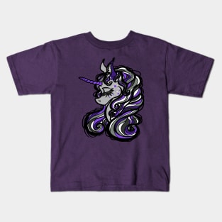 Smoky Purple Unicorn Kids T-Shirt